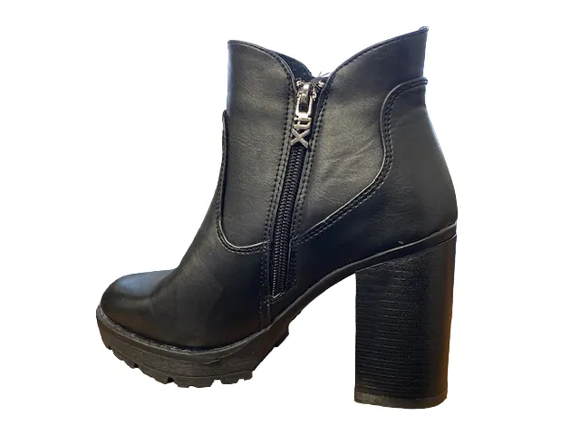 Xti scarpa con tacco da donna Botin Gris 49367 nero