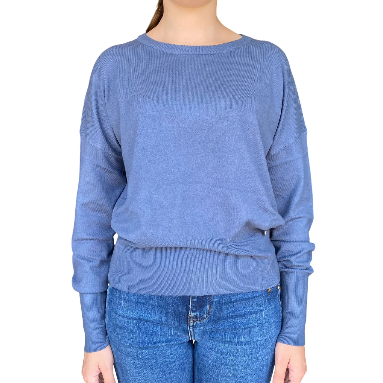 Yes Zee maglioncino girocollo da donna M051 0704 blu chiaro