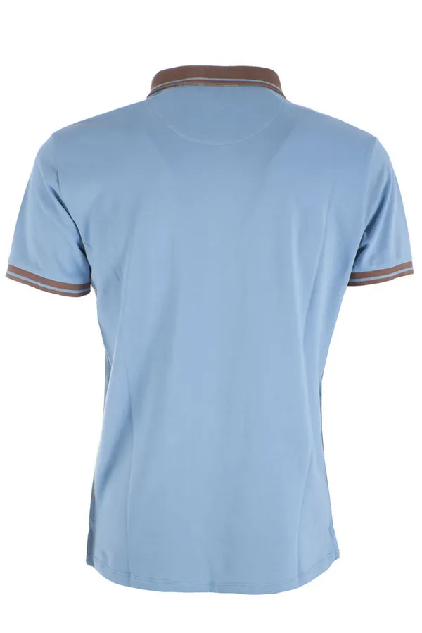 Yes Zee polo da uomo manica corta con taschino T716-S400-0633 celeste